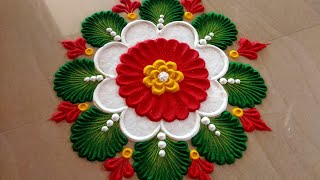 Simple rangoli designDiwali rangoli design Navaratri rangoli Rangoli designs [upl. by Euqimod449]