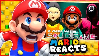 Mario REACTS To SMG4 If Mario Was In SQUID GAME [upl. by Osana]