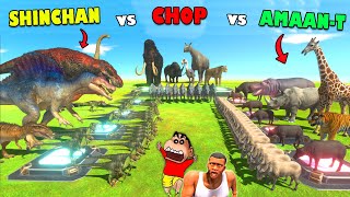 SHINCHAN vs CHOP vs AMAANT Animal Spawner in Animal Revolt Battle Simulator [upl. by Akahc]