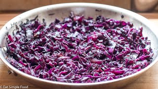 Simple Sautéed Red Cabbage Recipe  EatSimpleFoodcom [upl. by Kemppe]