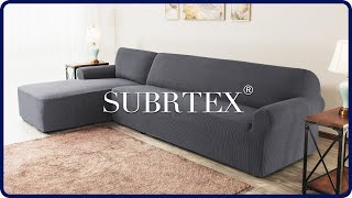 How to install 2 Pieces LShaped Sectional Couch Covers by Subrtex [upl. by Ynatil]