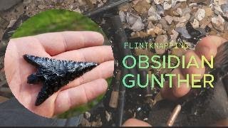 Flint Knapping Obsidian Gunther Point [upl. by Nomelihp6]