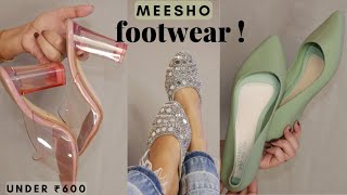 HUGE MEESHO FOOTWEAR Haul  Starting From 350  Heels Flats Pumps  Latest Meesho Haul [upl. by Enoob]