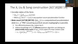 Quantum Pseudoentanglement  Bill Fefferman [upl. by Kylah943]