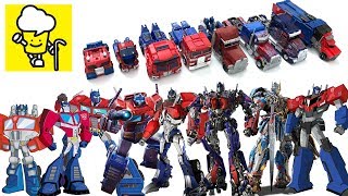 Different Optimus Prime Transformer robot truck toys ランスフォーマー 變形金剛 movie robots in disguise [upl. by Nirehs384]