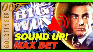 🔴 SOUND UP  GOLDFINGER JAMES BOND  MAX BET BIG WIN BONUS  CASINO SLOT MACHINE LAS VEGAS [upl. by Boorman]