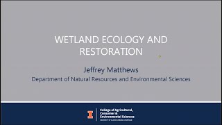 Wetland Ecology and Restoration [upl. by Loredo]