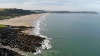 Woolacombe and Barricane beach  North Devon  4k  drone footage [upl. by Fabiola992]