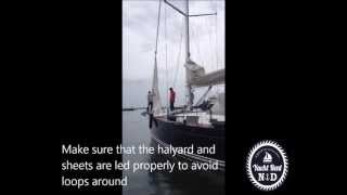 How to set uprig the staysail on Hanse 470 Self tacking system amp roller furler [upl. by Ainej]