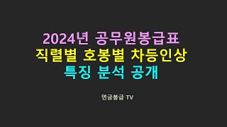 2024년 공무원봉급표 직렬별 호봉별 차등인상 특징 분석 공개 [upl. by Fiester]