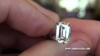 Available 3ct I VS2 Rare Cut Emerald Cut Diamond with perfect ratio [upl. by Neersan]