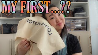 MY FIRST LOUIS VUITTON TURTLEDOVE BAG  FIRST IMPRESSIONS amp UNBOXING LV NEONOE MM [upl. by Natsirk]