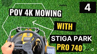 Stiga Park Pro 740 iox  MOWING IN DRAMMEN NORWAY  POV 4K [upl. by Ecienahs]