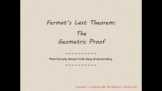 Fermats Last Theorem The Geometric Proof [upl. by Nashoma]