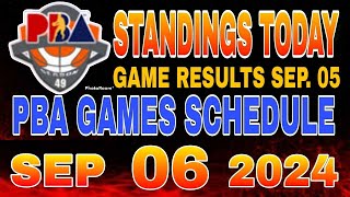 PBA Standings today as of September 5 2024  PBA Game results  Pba schedule September 6 2024 [upl. by Bryce804]