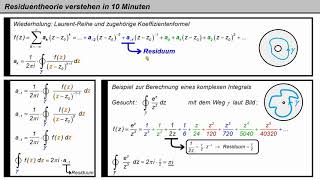 Residuentheorie lernen in 10 Minuten Funktionentheorie [upl. by Eeleak]