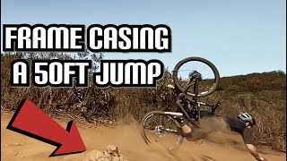 My Biggest Mountain Biking Crash  Casing a 50ft Jump [upl. by Yriek627]