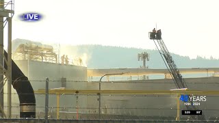 Crews investigating structure fire at Roseburg Forest Products [upl. by Molini]