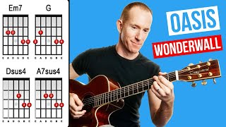 Wonderwall by Oasis  Acoustic Guitar Lesson  How to Play Strumming Chord Songs [upl. by Erin]