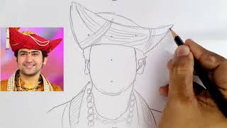 Bageshwar dham Dhirendra shastri Drawing  Bageshwar dham Dhirendra shastri  Drawing tutorial [upl. by Mathian]