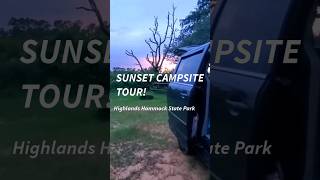 SUNSET TOUR of Primitive Campsite at HIGHLANDS HAMMOCK State Park in Florida  Solo Minivan Camping [upl. by Eremahs]