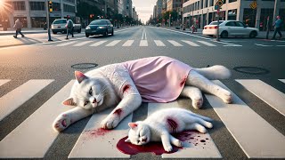 Kittys Mother Motorcycle Accident Sad Story cat cute ai catlover catvideos cutecat [upl. by Googins446]