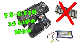 FlySky FSGT3B 3s LiPo Battery Mod [upl. by Annovoj]