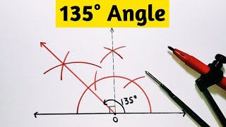 135 degree angle with compass  135° angle [upl. by Naimaj646]