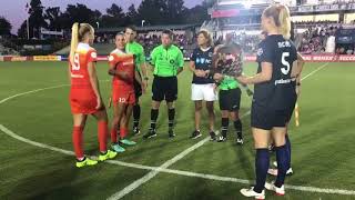 Sam and Kristie Mewis mom at the NC Courage game for the coin toss [upl. by Laurice445]