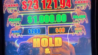 Winning Big on Buffalo Link chasing a Maxed Major Jackpot Slots [upl. by Airdnazxela592]