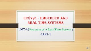 EC8791  STRUCTURE OF REAL TIME SYSTEMS [upl. by Carnay781]