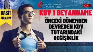 Önceki Dönemden Devreden KDV Tutarındaki Değişiklik  İndirimler  KDV1 [upl. by Ekle]