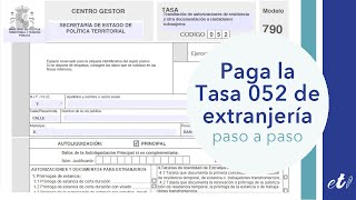 🖊 Cómo pagar la Tasa 052 de Extranjería por Internet  Paso a paso [upl. by Ydnak]