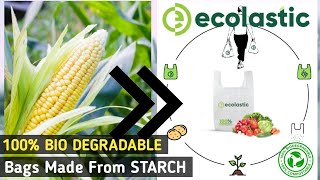 BIO DEGRADABLE PLASTIC MADE FROM CORN STARCH [upl. by Sidman]