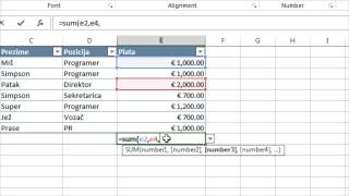 Excel trik 4 Izračunavanje sume na nekoliko načina [upl. by Sashenka]