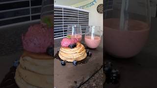 Soufflé Pancakes Blueberry Butter🥞🫐 breakfast food shorts cooking [upl. by Lucinda]