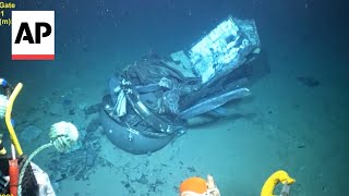 WATCH Coast Guard releases video of the Titan submersible wreckage [upl. by Mason]