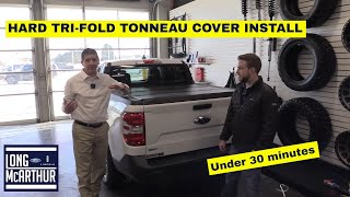 HOW TO INSTALL HARD TRI FOLD TONNEAU COVER ON THE 2022 FORD MAVERICK [upl. by Grekin]