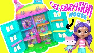 Gabbys Dollhouse Celebration House Build with Gabby Pandy Catrat Mercat DJ Catnip Dolls [upl. by Thorin520]