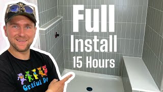 Get it Done in 15 Hours or LESS DIY Incredible Shower Tile Installation WINNI [upl. by Aelanej789]