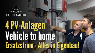 4 Photovoltaik Anlagen mit Speicher Wärmepumpe und Vehicle to home V2H So kann es gehen [upl. by Llennhoj633]