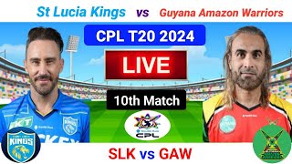 CPL Live  SLK vs GAW Live  10th Match  CPL T20 Live  Caribbean Premier League 2024 Live [upl. by Towroy198]