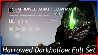 Destiny Full Harrowed Darkhollow Hunter Raid Armor Set Hard Mode [upl. by Nauqat841]