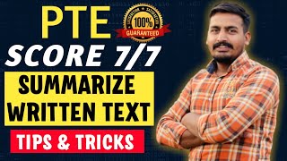 PTESUMMARIZE WRITTEN TEXT💯 Score 77  PTE writing Tips amp Tricks  Gobind PTE [upl. by Cordi61]