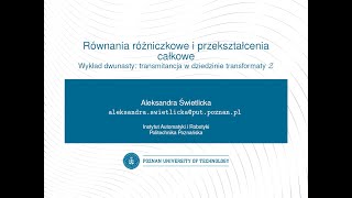 Równania różniczkowe i przekształcenia całkowe wykład 12 Transformata Z cz 5 [upl. by Fuller993]