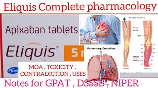 Eliquis  Apixaban Pharmacology  MOA  Pharmacokinetics Toxicity  Uses  Brand names  Imp Notes [upl. by Catherin]