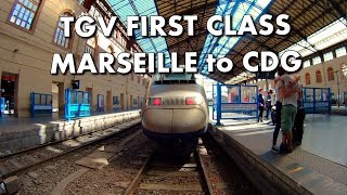 TGV TRAIN  FIRST CLASS SEAT TOUR  Marseille to CDG  France [upl. by Arelus]