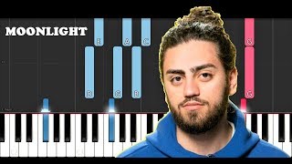 Ali Gatie  Moonlight Piano Tutorial [upl. by Piotr]