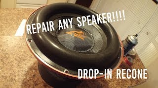 How To Recone amp Repair A Speaker or Subwoofer With A DropIn Recone Kit [upl. by Amabel]