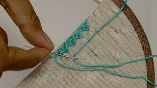 Beginner Friendly Hand Embroidery Edge Border Tutorial by DIY Stitching [upl. by Aleda]